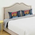 thumbnail image 3 of Yayeee Pillowcase Standard Size Set of 2 Satin Wrinkle Resistant Pillow Case, Blue Dog Artist, 3 of 7