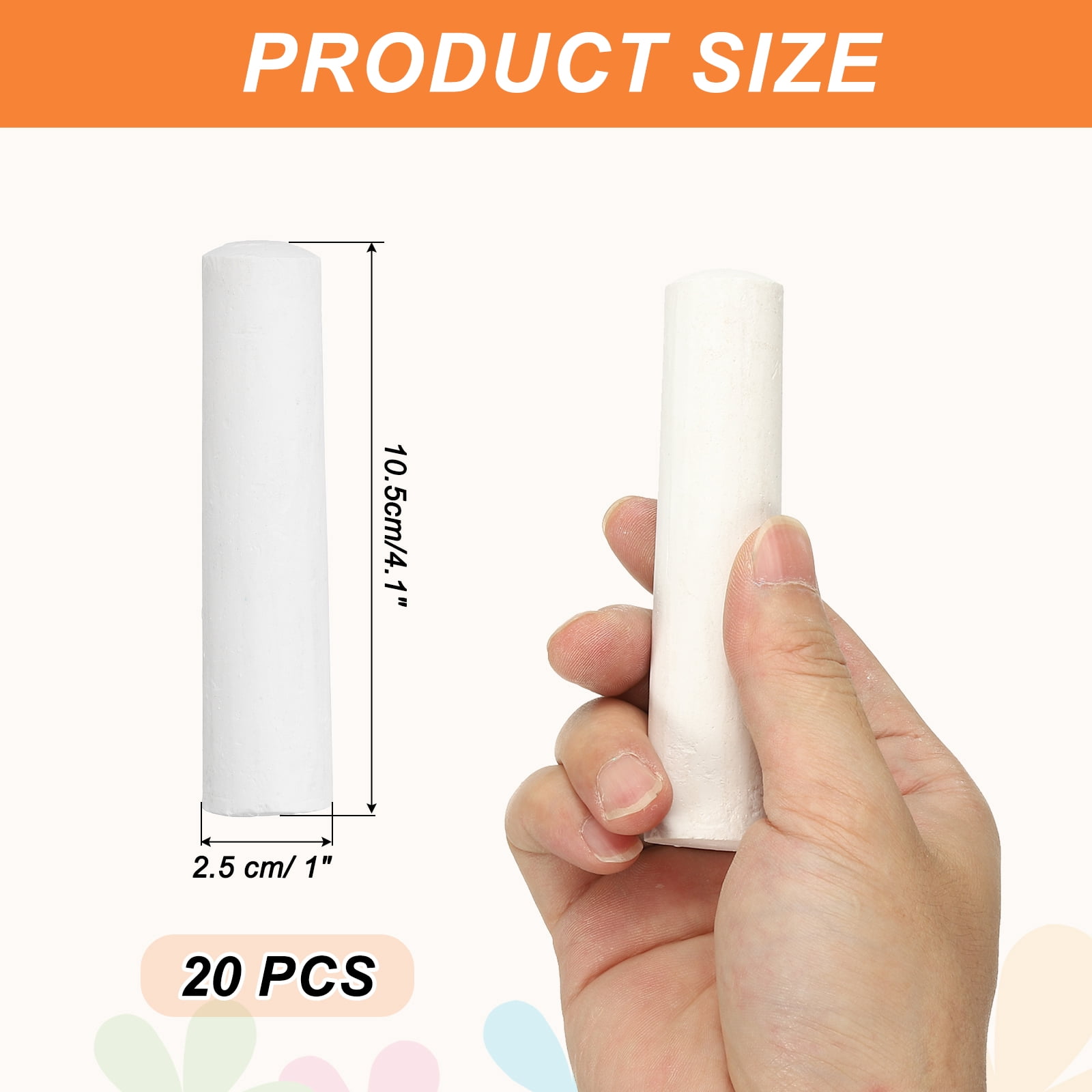20 PCS Dustless Chalk, White Sidewalk Chalk Large Solid Huge Washable Street Chalk for Outdoor Adults Painting Graffiti Art