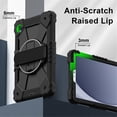 thumbnail image 4 of Funda Resistente a Golpes para Samsung Galaxy Tab A9+, Silicona Anti-caída + Funda Protectora de Capa de PC con Asa Giratoria de 360°, Soporte, Correa para el Hombro, Negro, para Galaxy Tab A9+, 4 of 8