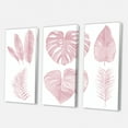 thumbnail image 3 of Designart ' Tropical Pink Watercolour Leaves On White I ' Shabby Chic Canvas Wall Art Print, 3 of 3