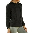 thumbnail image 2 of Women's Pullover Thin Cotton Light Hoodie Sweater (Black, L), 2 of 3