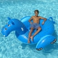thumbnail image 3 of Swimline Blue Hippo Inflatable Pool Float, 73 Inch, 3 of 5