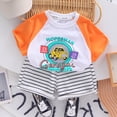 thumbnail image 4 of NIEWTR Toddler Boys 2pcs Outfits Set Short Sleeve Print Tops+ Shorts Print Set For 2t 3t 4t 5t 6t Boys 2PCS Outfits Pajamas & Dailywear for 0-6 YEARS Children's Day Gift 2PCS Set Summer Pj's Toddler, 4 of 5
