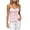 Pink, variant on Spaghetti Strap Top for Women Striped Drawstring Ruched Peplum Cami Top White M
