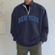 thumbnail image 4 of Gibobby Sudaderas hombre Sudadera De Felpa Cuello Redondo Manga Larga para Hombre Sudaderas Casuales(Marina,M), 4 of 5