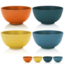 ReaNea Cereal Bowls 4 Pieces, Unbreakable And Reusable Light Weight Bowl For Rice Noodle Soup Snack Salad Fruit BPA Free