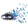 thumbnail image 1 of Wall Sticker Eye Butterfly Adhesive Removable Wall Art Sticker 3D Mural Sticker, 1 of 10