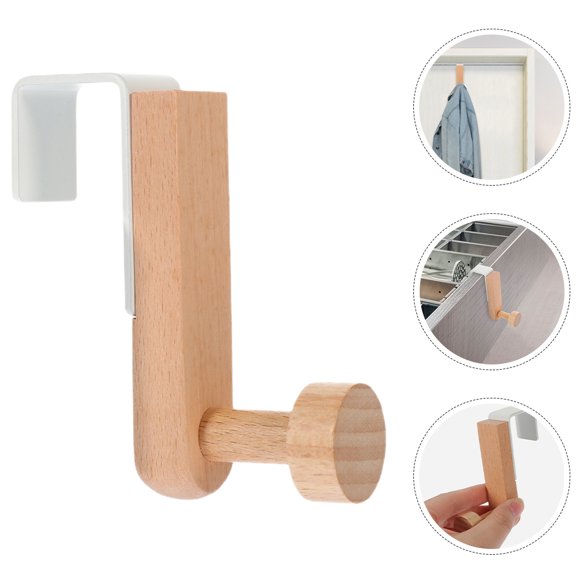 OULII White Iron Over Door Hook Metal Coat Hat Towel Hanger 1 Piece