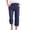 Navy, variant on Women's Cotton Linen Drawstring Capri Pants Summer Palazzo Pants Hiking Cargo Joggers Pants Lightweight Quick Dry Trousers Sky Blue S