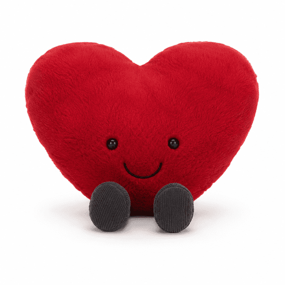 Jellycat Amuseables Red Heart Stuffed Toy, 7.5 Inches | Heart Plush | Cute Gift Idea