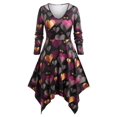 thumbnail image 1 of Vestido de Pañuelo Escotado con Estampado de Corazón Rosegal Vestidos Estampados Tallas Grandes, 1 of 5