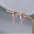 thumbnail image 4 of Sterling Silver Spike Small Hoop Earrings for Women Teens Geometric Hoop Earrings Huggie Drop, 4 of 10
