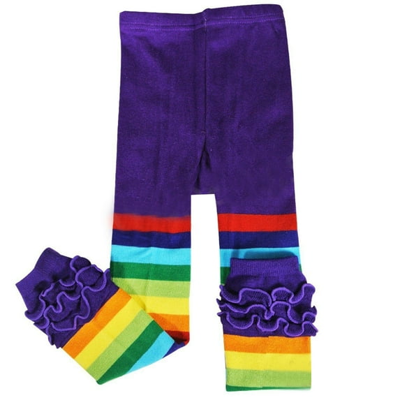 Wrapables® Rainbow Ruffle Toddler Leggings, Purple 105cm