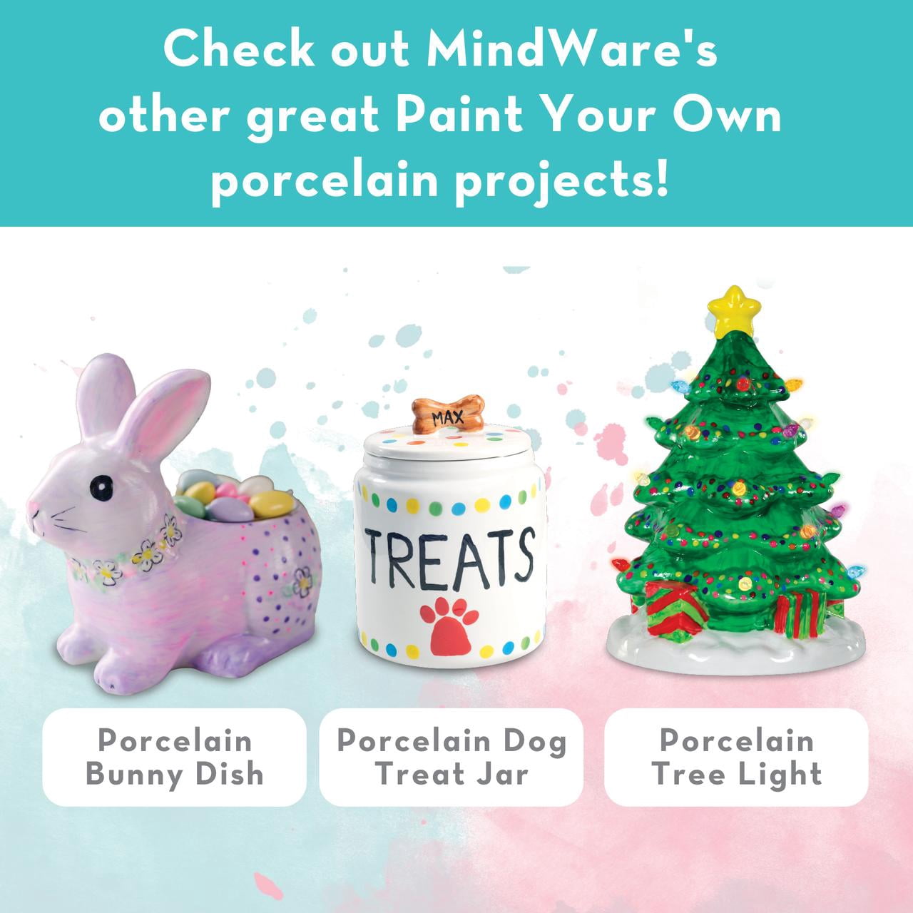 MindWare Paint Your Own Fairy Mushroom House Light, Craft Kit Includes 2 Tea Lights, Paint, Brushes and Instruction Guide