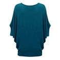 thumbnail image 2 of Made by Johnny Women's Scoop Neck Half Sleeve Batwing Dolman Top XXL TEAL, 2 of 6