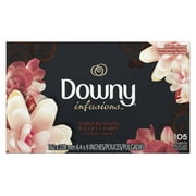 Downy Infusions Fabric Softener Dryer Sheets, Amber Blossom, 90 Count