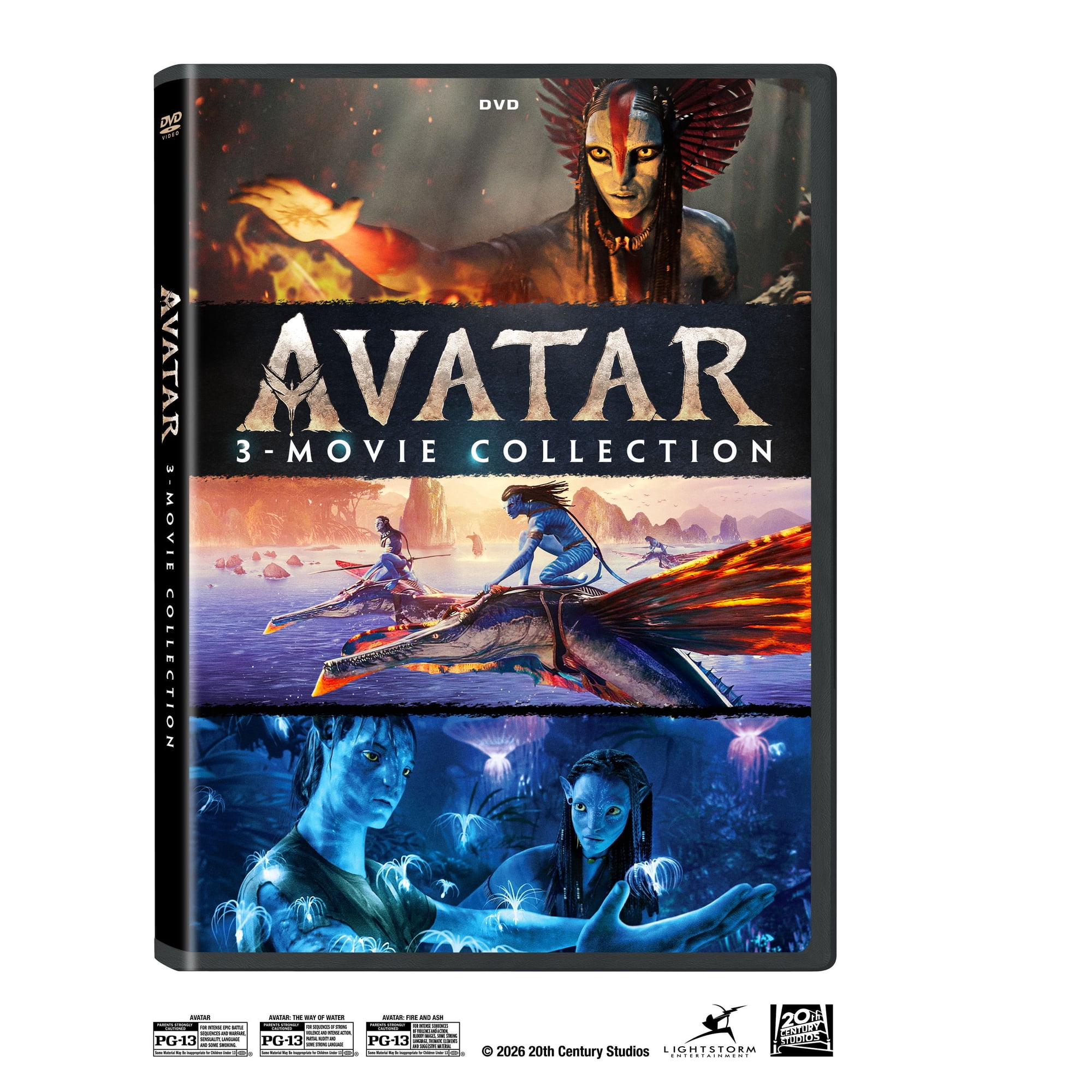 Avatar: Fire And Ash/ Avatar: The Way Of Water/ Avatar Multi-Feature (DVD) 20th Century Studios, Action & Adventure, Fantasy, Sci-Fi