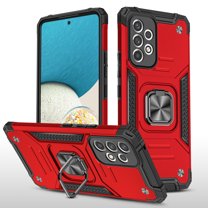 Xhy Samsung Galaxy A53 5G Case Shockproof Ring Stand Cover Magnetic Metal Kickstand Holder Drop Protection [Red]
