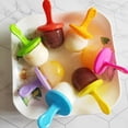 thumbnail image 4 of Mini Silicone Popsicle Mold  7-cavity DIY Ice Pop Mold with Plastic Sticks  Baby Food Storage Container  Ice Cube Trays (Green), 4 of 7