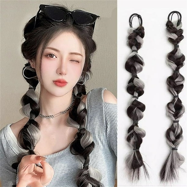 NOGIS Braided Ponytail Extension with Hair Tie Bubble Wrap Around