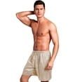thumbnail image 1 of Pantalones tipo bóxer de seda satinada de cinco colores lisos, informales, holgados, para playa, para verano, pantalones de pijama finos y lisos para hombre, 1 of 4