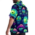 thumbnail image 3 of Alien Men's Short Sleeve Button Down Beach Shirts, Casual Printed Summer Unisex Tops, 3 of 6