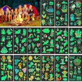 thumbnail image 1 of 15 hojas de tatuajes temporales que brillan en la oscuridad, tatuajes temporales fluorescentes que brillan en la oscuridad, 11 Feliz Sencillez, 1 of 5