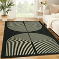 thumbnail image 6 of IDEALHOUSE 8x10ft Black Area Rugs, Geometric Arch Rug, Modern Stripe Pattern, Machine Washable Polyester, Soft Low Pile, Non-Slip, Retro Circles, Living Room, Bedroom, 6 of 6