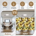 thumbnail image 5 of Spring Flowers Window Privacy Film, Farmhouse Botanical Brown Yellow Daisy Static Cling UV Sun Blocking Heat Control Window Tint Day and Night, Non-Adhesive One Way Privacy Cover 17.7''x39.3'', 5 of 7