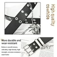 thumbnail image 5 of New Punk Style Women belt PU Leather Double Hole Pin Buckle Waist Belt for Jeans Waist Chain Luxury Belts Decorative black With chain, 5 of 9