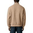 thumbnail image 5 of Fmbrln Mens Solid Color Sweatshirt Zip Up Stand Collar Knit Jacket Fall Winter Long Sleeve Fashion Tops Coffee 5XL, 5 of 6