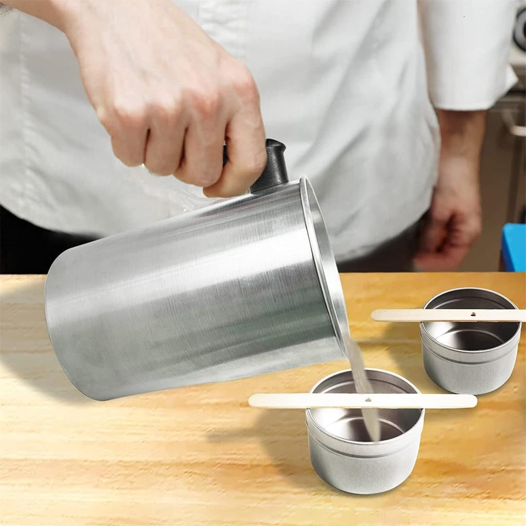 Ywmsfl 101.4oz Aluminum Alloy Candle Making Pitcher Dripless Pouring Spout