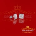 thumbnail image 5 of King of Bling's 0.15ct Diamond 925 White Silver Hip Hop Square Earrings For Women's & Men's, 5 of 12