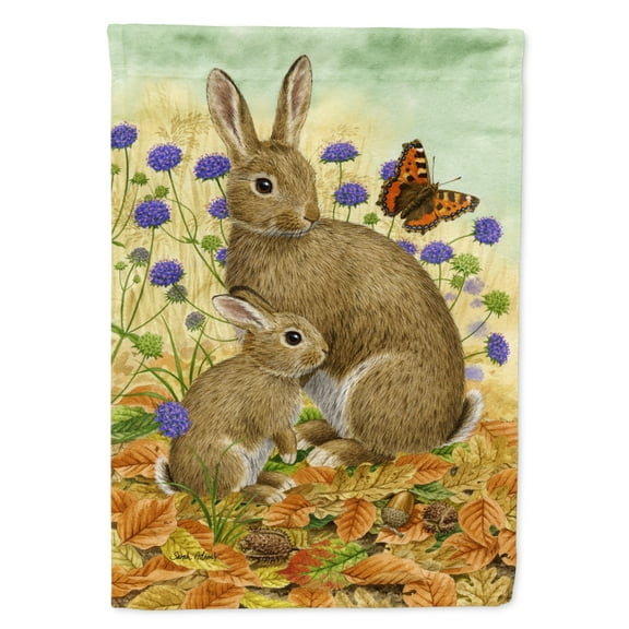 Carolines Treasures ASA2132CHF Rabbit and Baby Flag Canvas House Size  Large multicolor