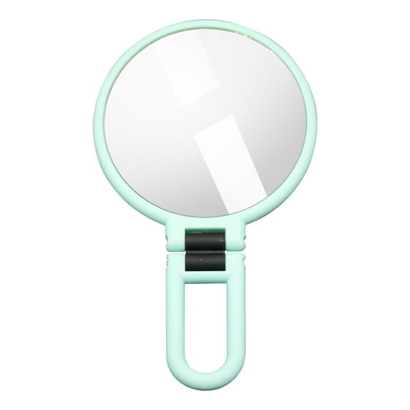 10X/15X Magnifying Handheld Mirror Folding Handle Double-sided Portable Travel Magnified Hand Mirror Pedestal Makeup Mirror