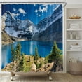 thumbnail image 4 of Scenic Shower Curtain Nature Mountain Lake Blue Sky White Cloud Landscape Print Simple Home Fabric Bathroom Decor Set Include Hooks,(84" Wx70 H), 4 of 4