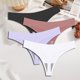 thumbnail image 3 of FINETOO-ropa interior de satén de seda sin costuras para mujer, tangas de cintura baja, Bikini Sexy de Color sólido, lencería íntima elástica, 4 piezas, 3 of 5