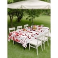 thumbnail image 3 of Outdoor Tablecloth with Umbrella Hole and Zipper, Red Valentine's Day Rectangle Table Cloth 60x84 Inch Waterproof Tablecloth, Love Heart Modern Art Watercolor Picnic Table Cover for Patio Camping, 3 of 7