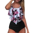 thumbnail image 4 of VerPetridure Tankini Bathing Suits for Women High Waisted Ruffled Two Piece Swimsuits Tummy Control Swimwear Loose Swim Suit with Boyshorts, 4 of 9
