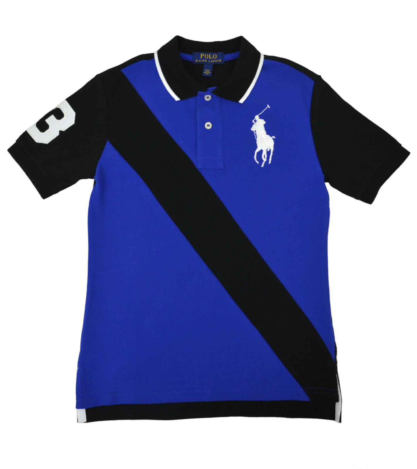 Black Big Pony Sash Polo Shirt Sz 