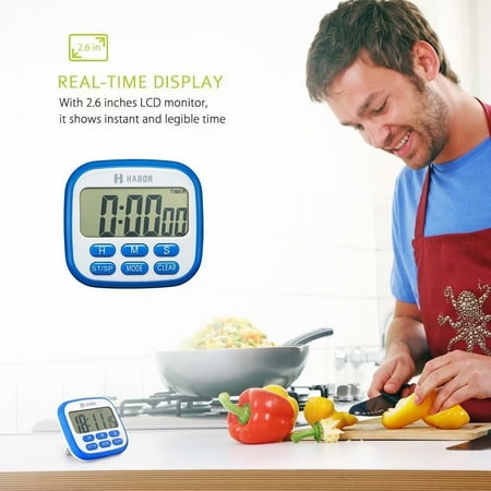Habor Digital Kitchen Timer Electric Fitness Timers LCD Display Digital Clock Second Timer