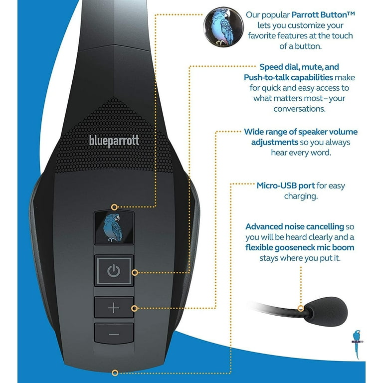 BlueParrott B550 XT Voice Controlled Bluetooth Headset for Android