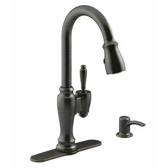 KOHLER K-R22970-SD-2BZ Arsdale 1-Handle Pull-Down Kitchen Faucet in Oiled Bronze
