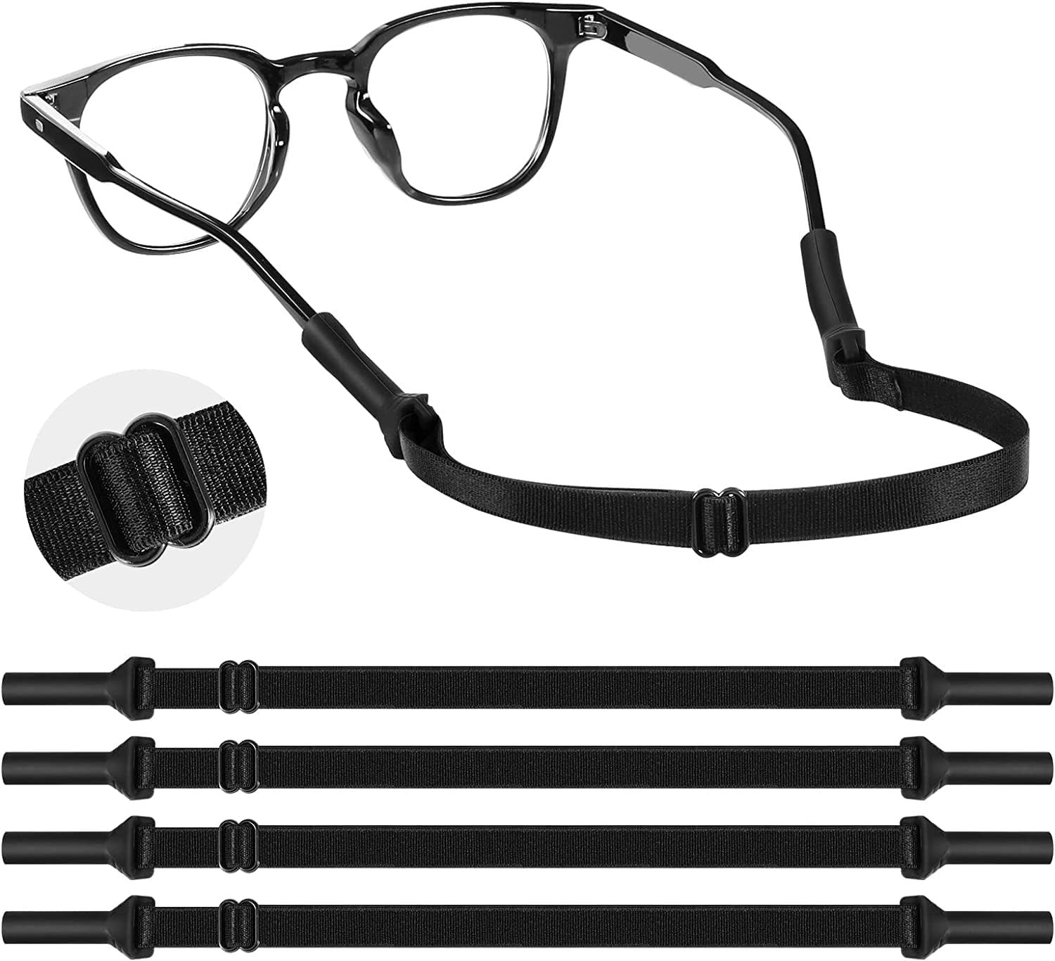 4 Pcs Kids Glasses Straps MODANU Adjustable Glasses Strap Sports Sunglasses Eyeglasses Holder