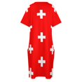 thumbnail image 4 of Día Nacional de Suiza - Bandera de Suiza n.° 1 Vestido holgado con bolsillos Vestidos de noche para mujer Ropa de fiesta, 4 of 6