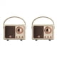 thumbnail image 1 of 2X Altavoz Bluetooth Retro HM11 Reproductor de Música Retro Clásico Sonido Estéreo Portátil Mini Reproductor de Música de Viaje Beige, 1 of 2