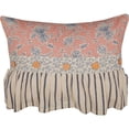 thumbnail image 3 of VHC Brands Kaila Cozy Cottage Vintage Ruffle Floral Pink Couch Throw Pillow 14x18, 3 of 3