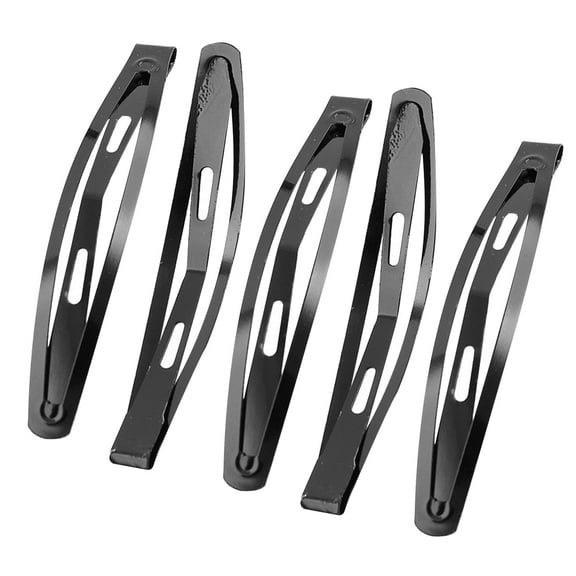 5PCS Hair Barrettes, 2.8 Inch Metal Black Snap Hair Clips for Women Ladies