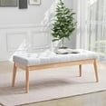 thumbnail image 5 of Upholstered Entryway Bench - End of Bed Bench，Accent Bench - Bedroom Bench Dining Bench with Padded Seat for Kitchen, Living Room, Button Tufted Wood Bench, 5 of 5