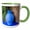 Green/White, variant on 3drose, Morocco, Marrakech. Majorelle Garden View., 11oz Two-tone Green Mug
